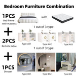 Load image into Gallery viewer, ABC Home Bedroom Furniture Bed Frame with Mattress Bedside table Dresser
