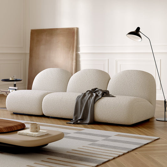 ABC HOME Sofa: Light Luxury Fabric Cloud Shaped Sofa set for Livingroom in Dubai showroom