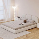 Load image into Gallery viewer, ABC Home Light Luxury Fleece Fabric Wrap Bed Frame for Bedroom Without Mattress
