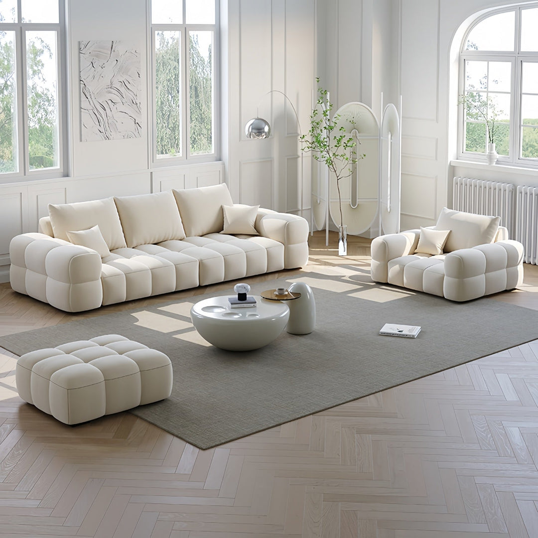 ABC Home Light Luxury Fabric Cloud Shaped Sofa set for Livingroom