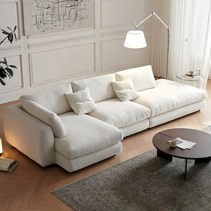 ABC HOME Sofa with Linen & Wood