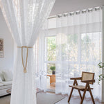 Load image into Gallery viewer, 2 Panels Sheer Color Chiffon Tulle Light Window Textile Curtains Drapes for Bedroom Livingroom
