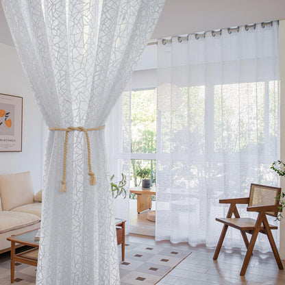 ABC HOME Curtains: 2 Panels Sheer Color Chiffon Tulle Light Window Textile Curtains Drapes for