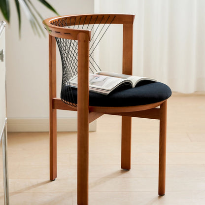 ABC HOME Chair: Luxury Harp Shaped Armchair for Living Room Dining Room in Dubai showroom