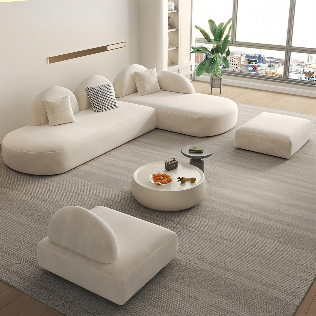 ABC Home Fleece Fabric Overstuffed Multifunction Sofa set for Livingroom Office