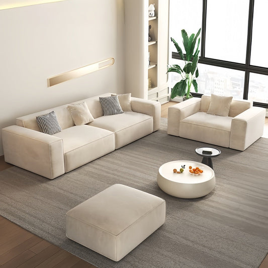 ABC HOME Sofa: Wood Beige Sectional