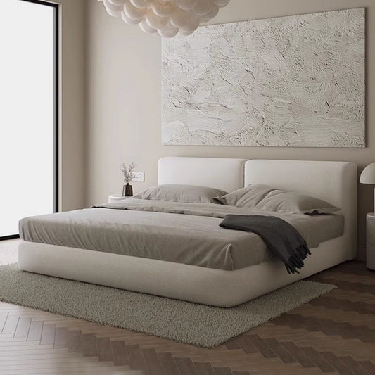 ABC HOME Bed: Linen Natural Modern