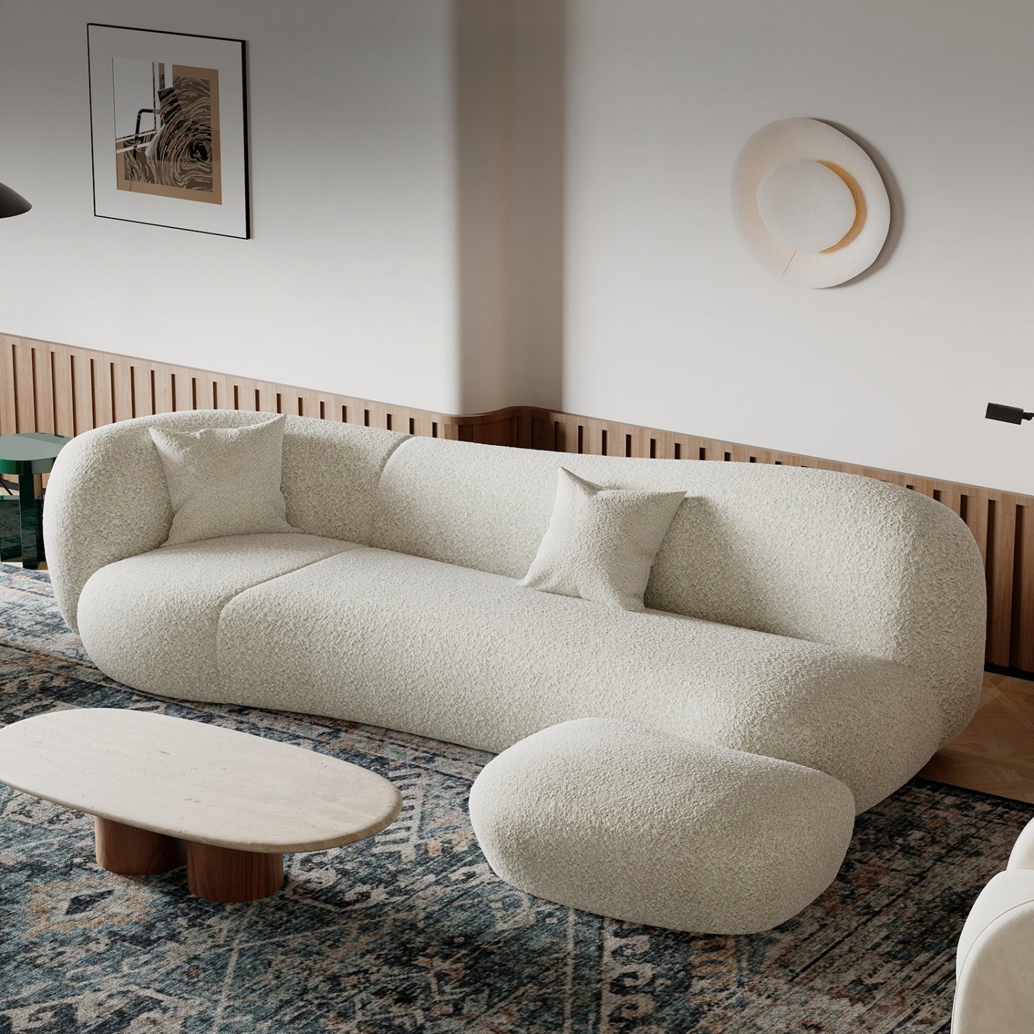 ABC HOME Sofa: Fleece Fabric Overstuffed Multifunction Sofa for Livingroom Office in Dubai show