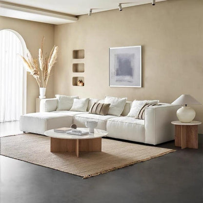 ABC HOME Sofa: Light Luxury Linen Fabric Tofu-block Shaped Sofa set for Livingroom in Dubai sho