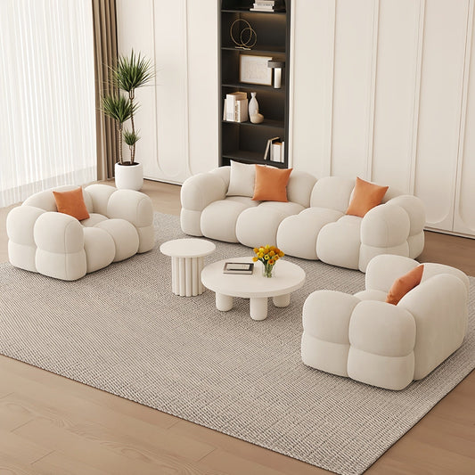 ABC HOME Sofa: Light Luxury Fabric Cloud Shaped Sofa set for Livingroom in Dubai showroom
