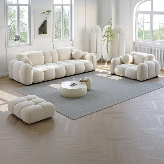ABC HOME Sofa: Light Luxury Fabric Cloud Shaped Sofa set for Livingroom in Dubai showroom