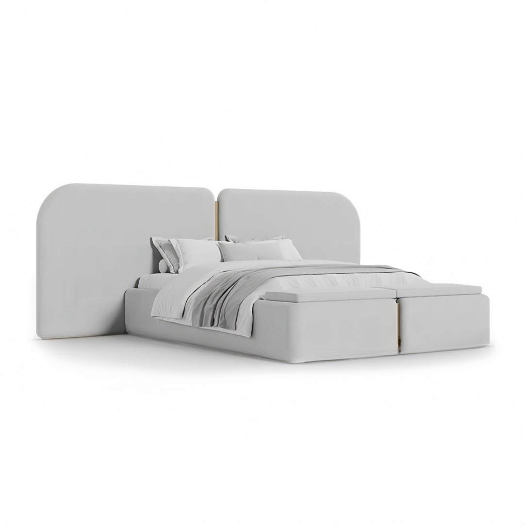 ABC Home Bed Frame Modern Velvet King Queen Size for bedroom Without Mattress