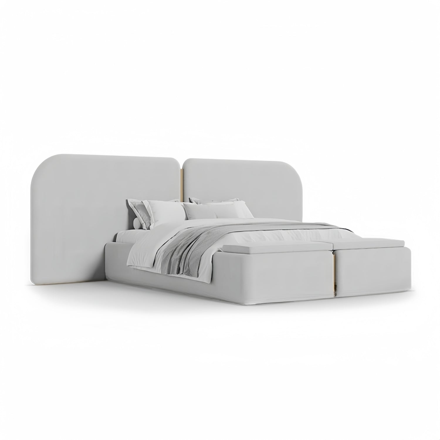 ABC HOME Bed: Bed Frame Modern Velvet King Queen Size for bedroom Without Mattress in Dubai sho