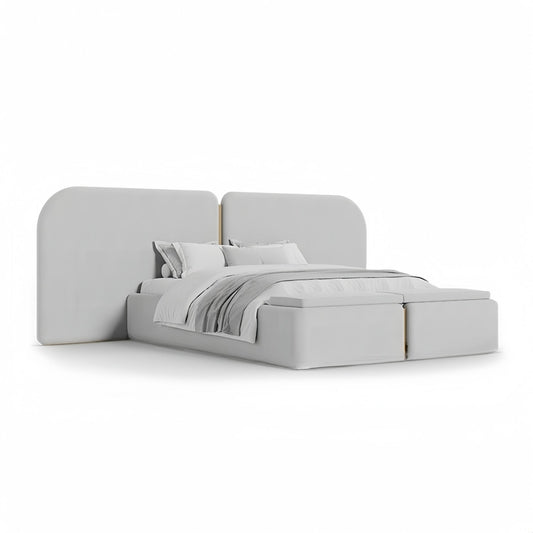 ABC HOME Bed: Bed Frame Modern Velvet King Queen Size for bedroom Without Mattress in Dubai sho