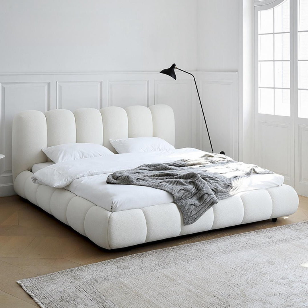 ABC Home Bed Frame Modern Velvet King Queen Size for bedroom Without Mattress