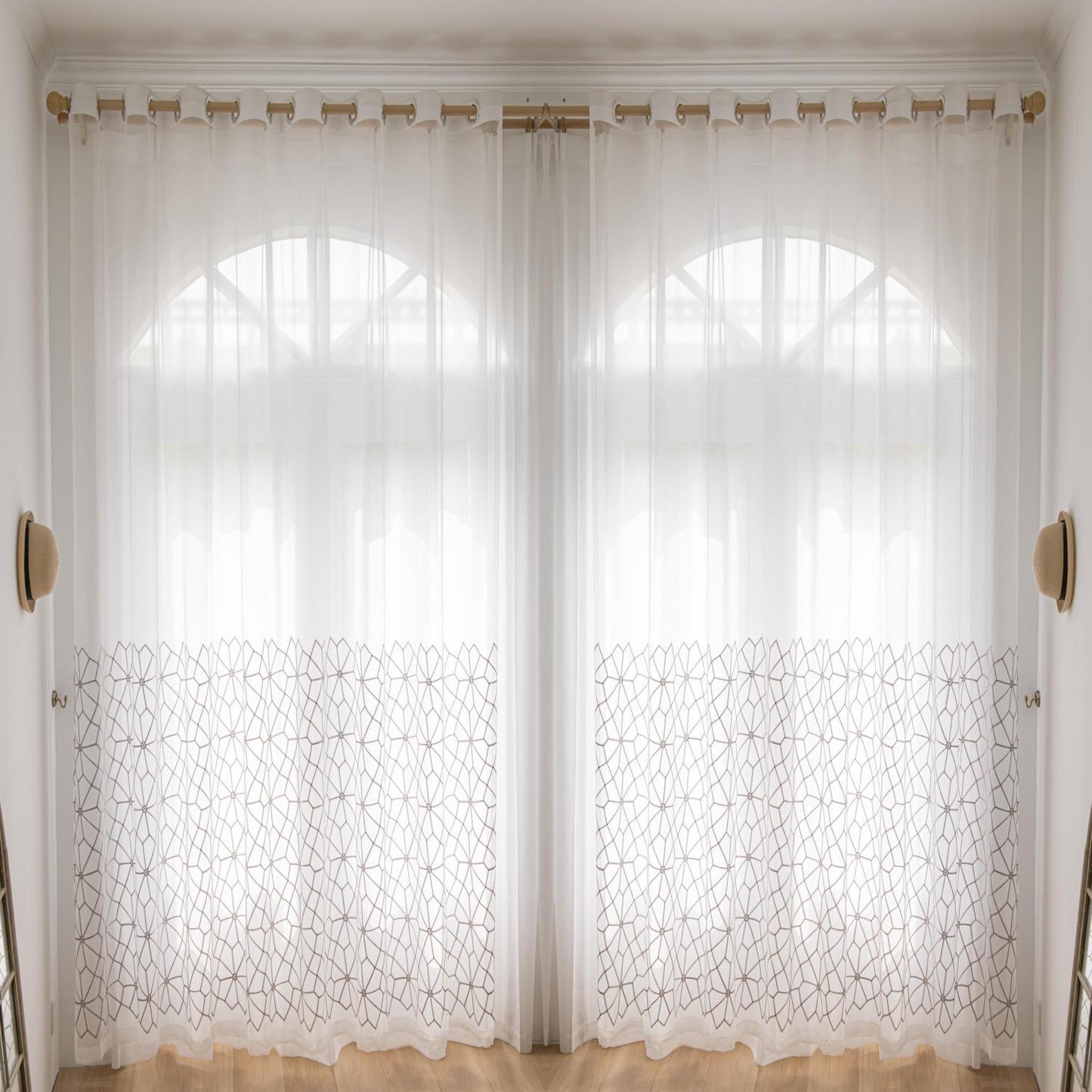 ABC HOME Curtains: 2 Panels Sheer Color Chiffon Tulle Light Window Textile Curtains Drapes for