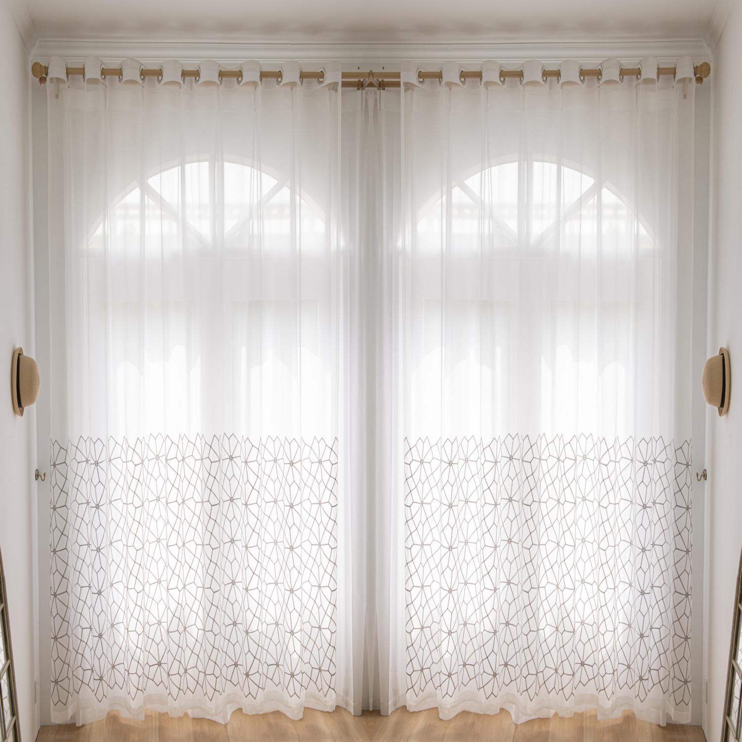 ABC HOME Curtains: 2 Panels Sheer Color Chiffon Tulle Light Window Textile Curtains Drapes for