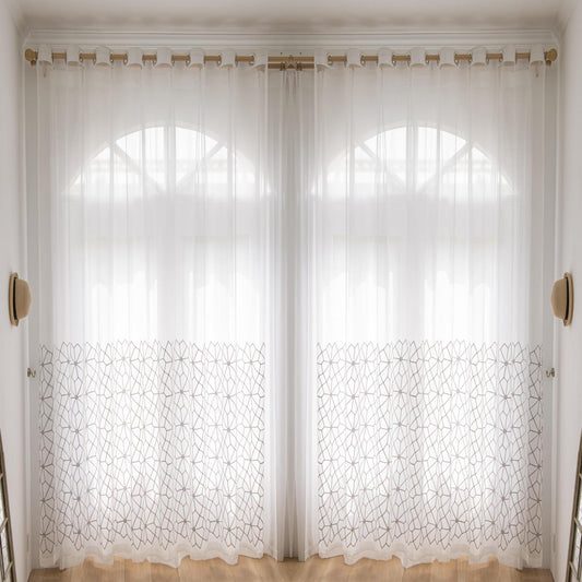 ABC HOME Curtains: 2 Panels Sheer Color Chiffon Tulle Light Window Textile Curtains Drapes for