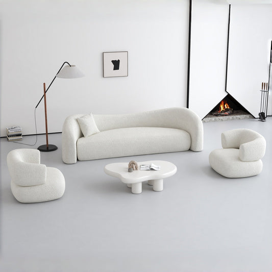 ABC HOME Sofa: Wood White Cloud