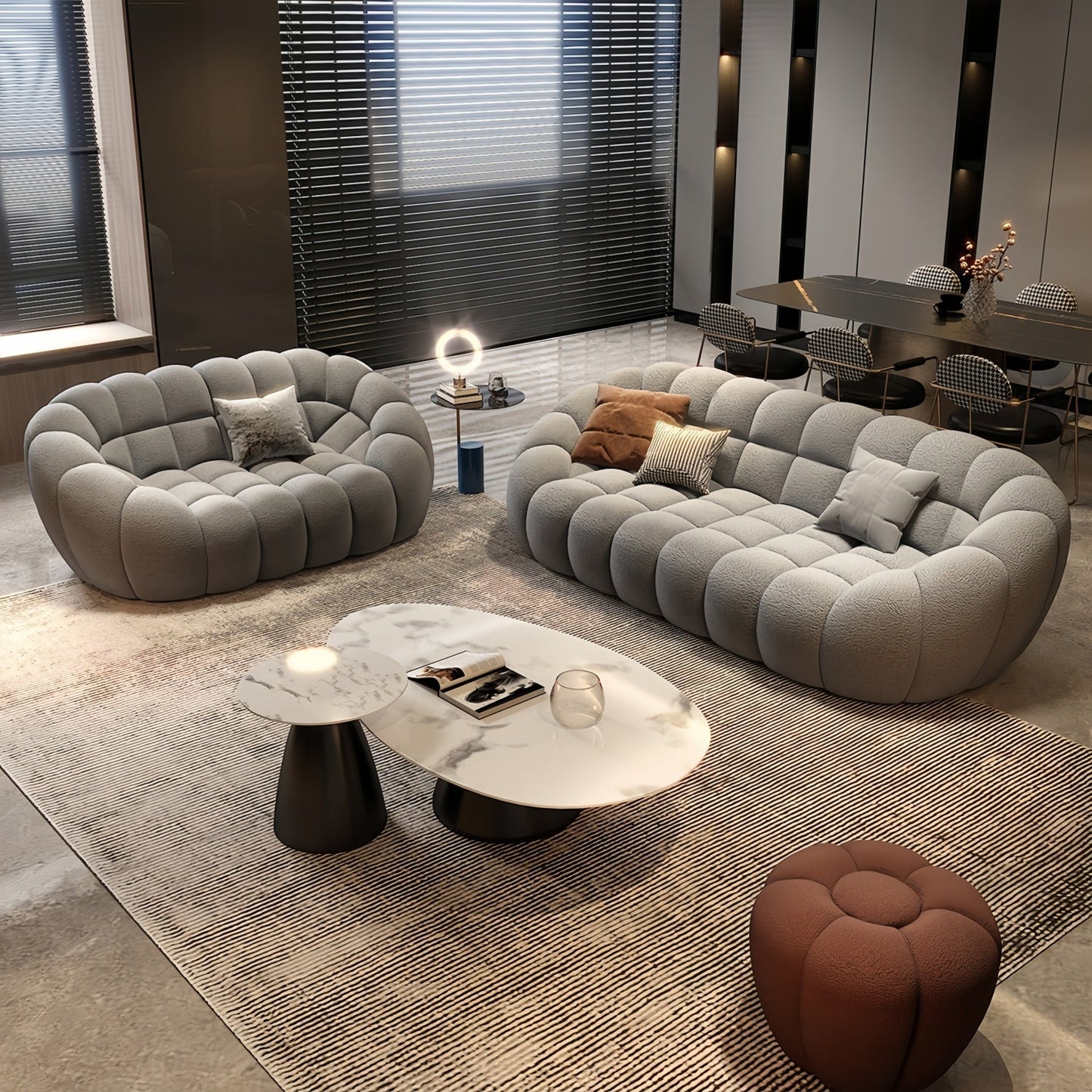 ABC HOME Sofa: Fleece Fabric Overstuffed Multifunction Sofa for Livingroom Office in Dubai show