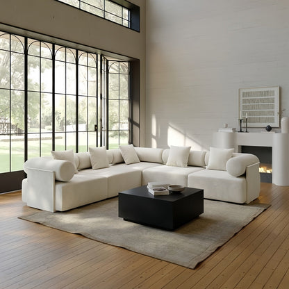 ABC HOME Wood White Natural Sofa | Contemporary Style