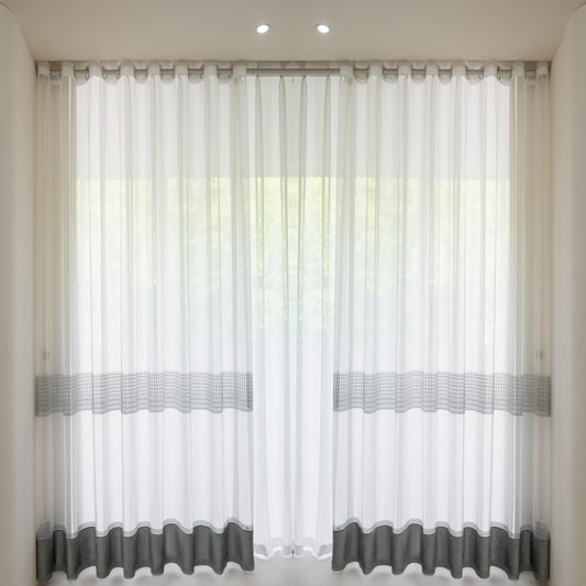ABC HOME Curtains: 2 Panels Sheer Color Chiffon Tulle Light Window Textile Curtains Drapes for