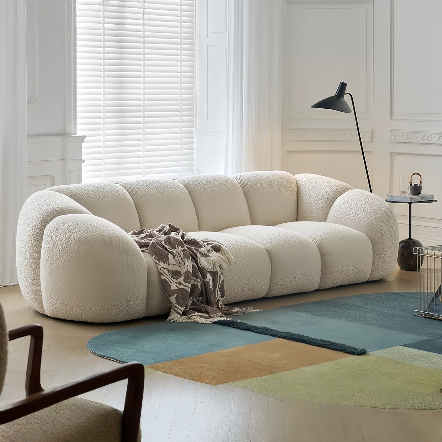 ABC HOME Wood White Cloud Sofa Collection
