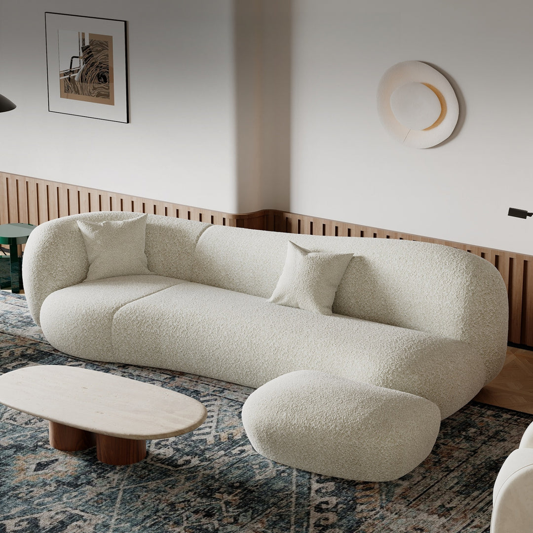 ABC Home Light Luxury Fabric Cloud Shaped Sofa set for Livingroom