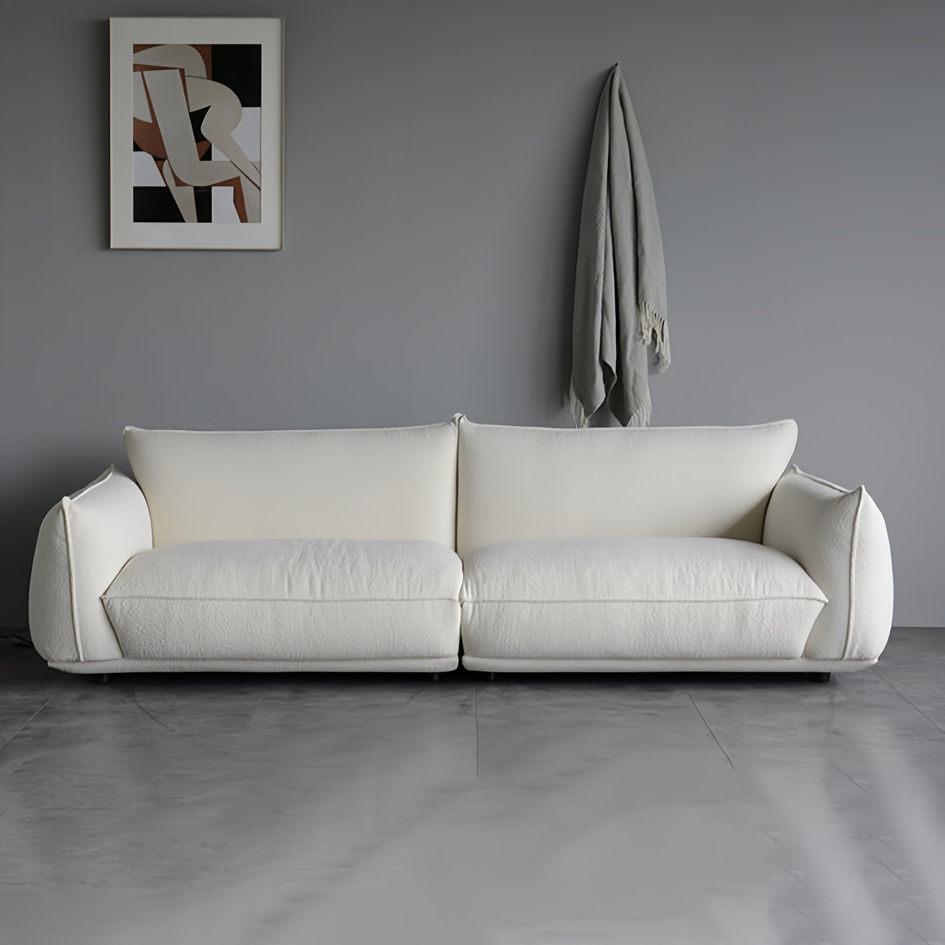 ABC HOME Sofa: Light Luxury Fabric Cloud Shaped Sofa set for Livingroom in Dubai showroom