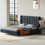 Load image into Gallery viewer, AAH Home Bed Frame Modern Velvet King Queen Size for bedroom Without Mattress AAH HOME
