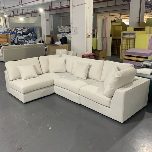 ABC HOME Sofa: Light Luxury Linen Fabric Tofu-block Shaped Sofa set for Livingroom in Dubai sho