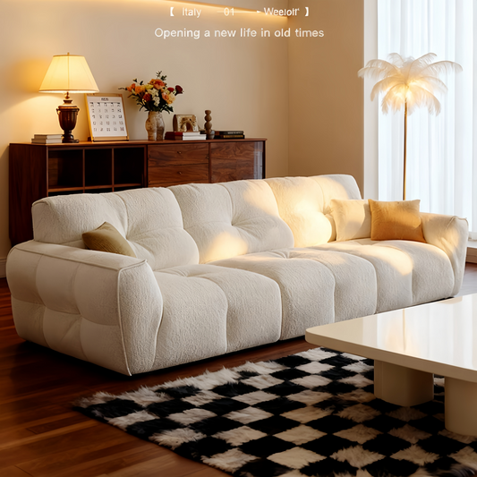 ABC HOME Wood White Cloud Sofa | Contemporary Style