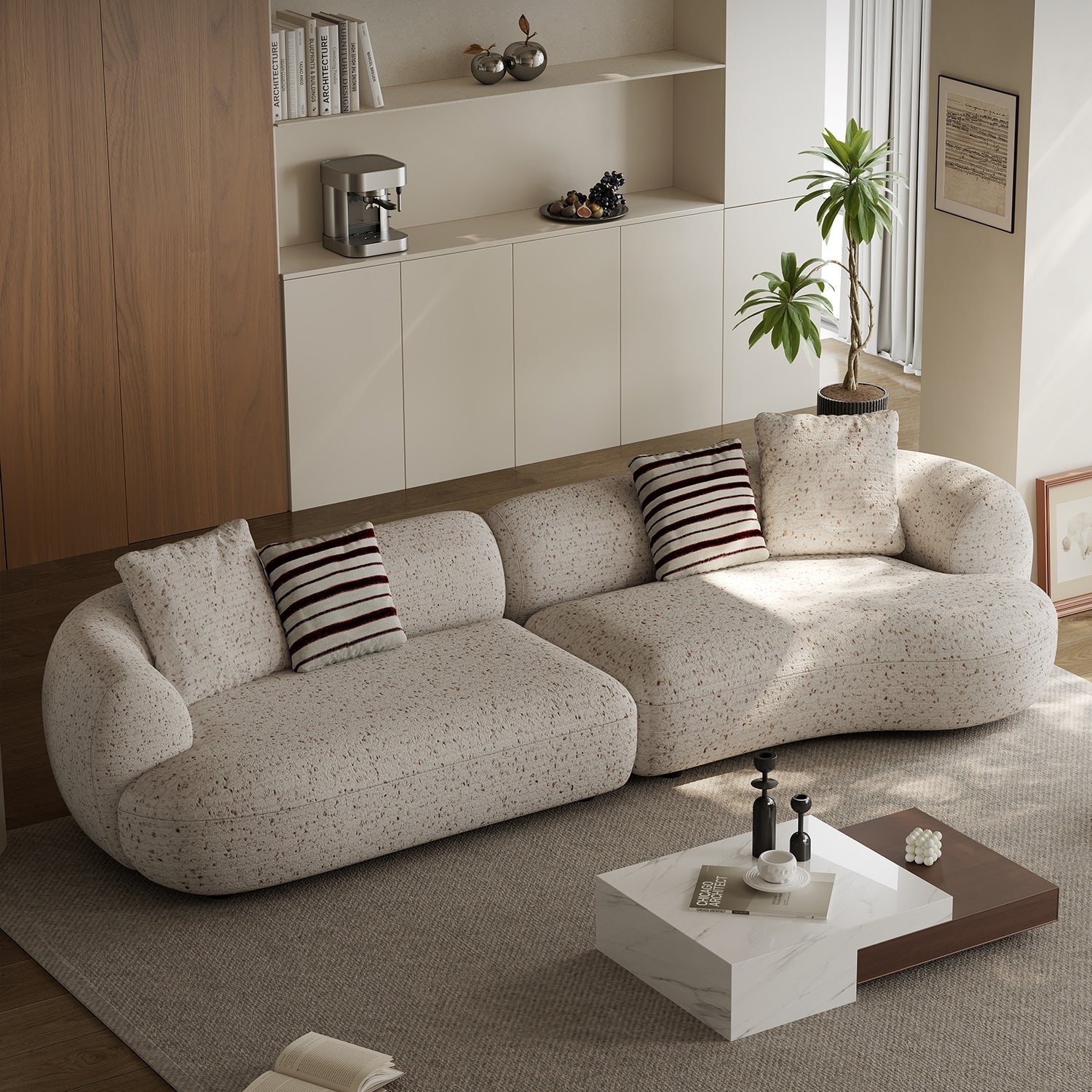ABC HOME Sofa: Fleece Fabric Overstuffed Multifunction Sofa set for Livingroom Office in Dubai