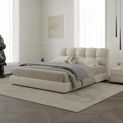 ABC Home Bed Frame Modern Velvet King Queen Size for bedroom Without Mattress