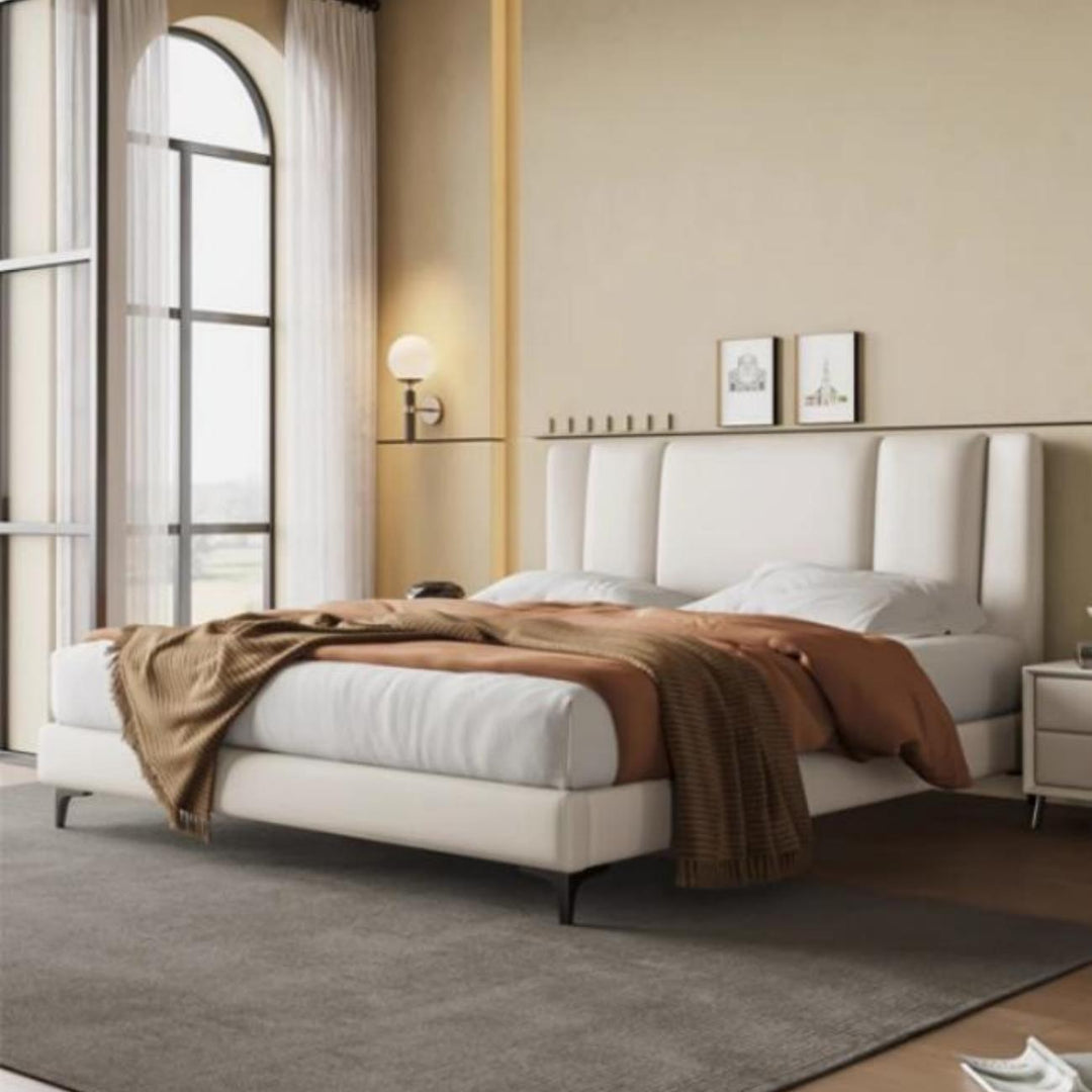 AAH Home Light Luxury Modern  Leather Wrap Bed Frame for Bedroom Without Mattress