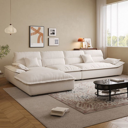 ABC HOME Wood White Sectional Sofa | Contemporary Style