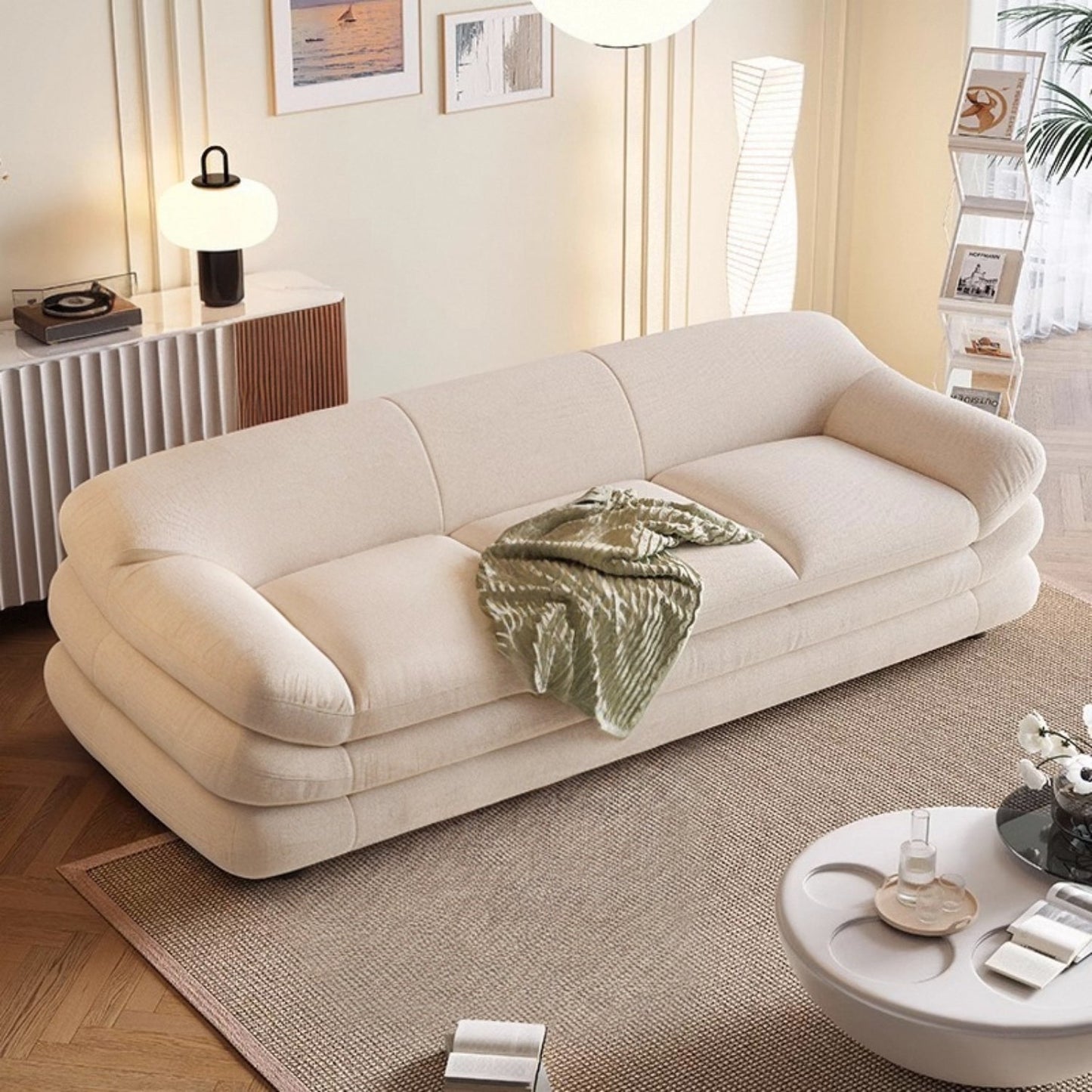 ABC HOME Sofa: Fleece Fabric Overstuffed Multifunction Sofa for Livingroom Office in Dubai show