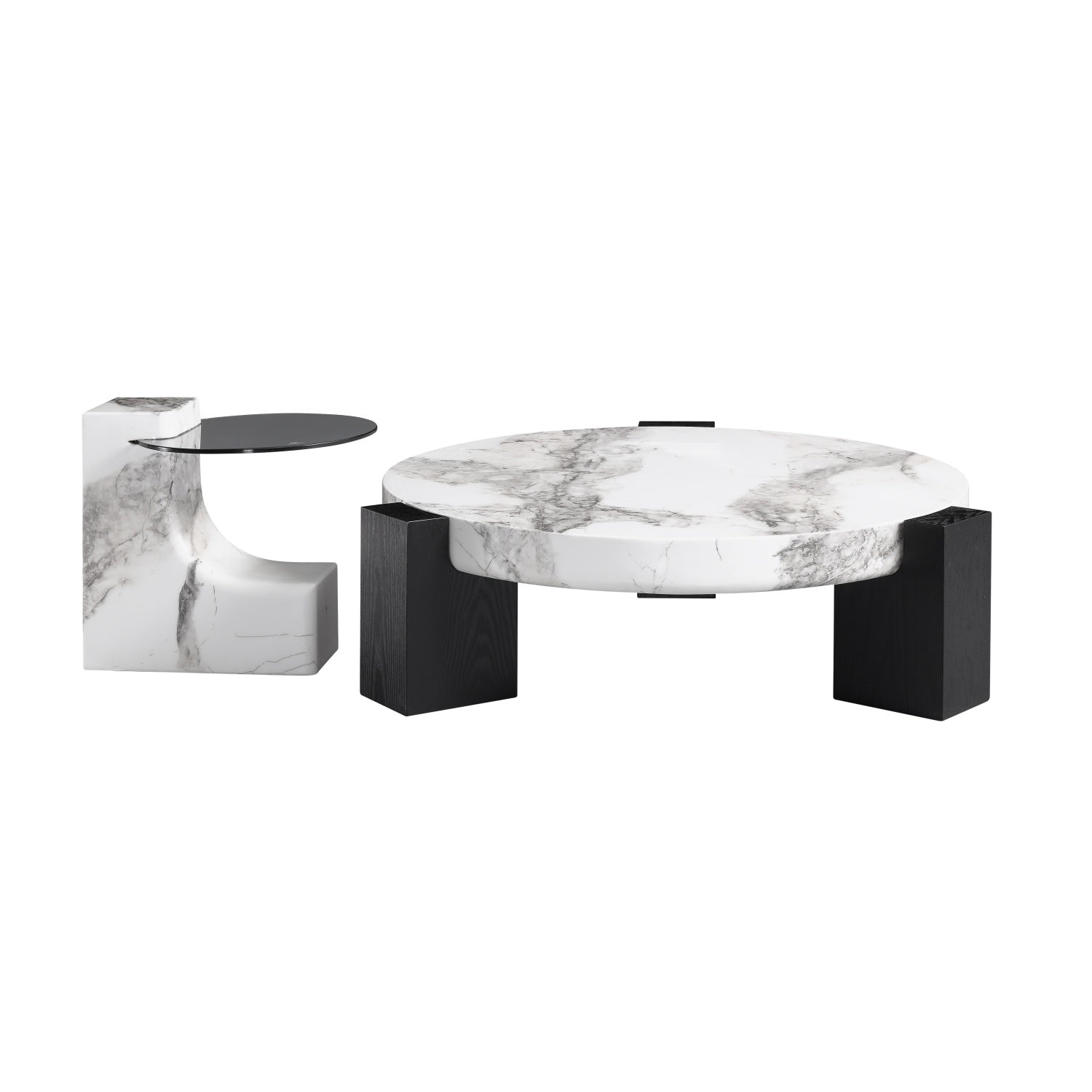 ABC HOME Coffee Table: Space-Saving Nesting Table Set for Modern Living Room in Dubai showroom