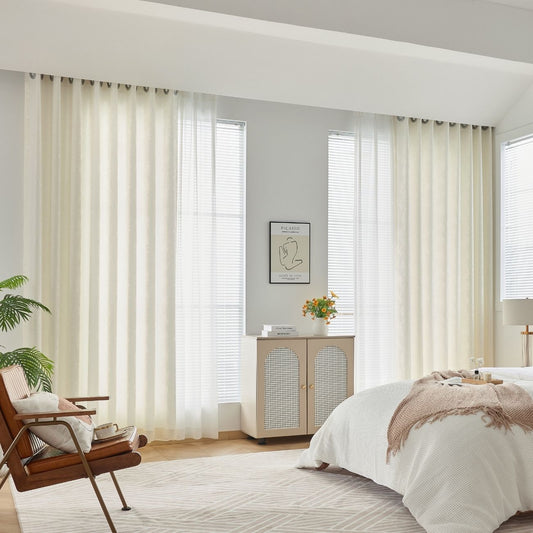 ABC HOME Curtains: 2 Panels Sheer Color Chiffon Tulle Light Window Textile Curtains Drapes for