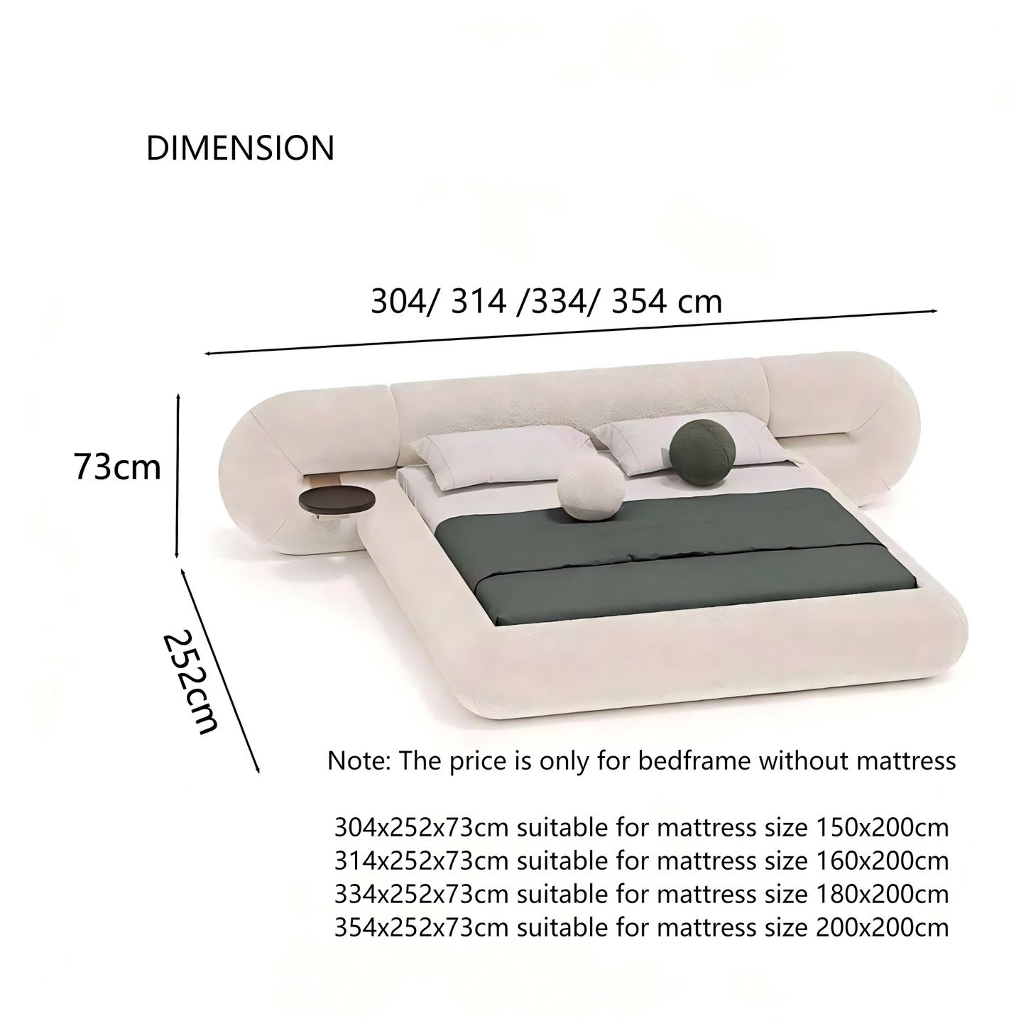 ABC HOME Bed: Sherpa Wood Beige