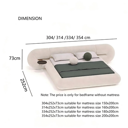 ABC HOME Bed: Sherpa Wood Beige