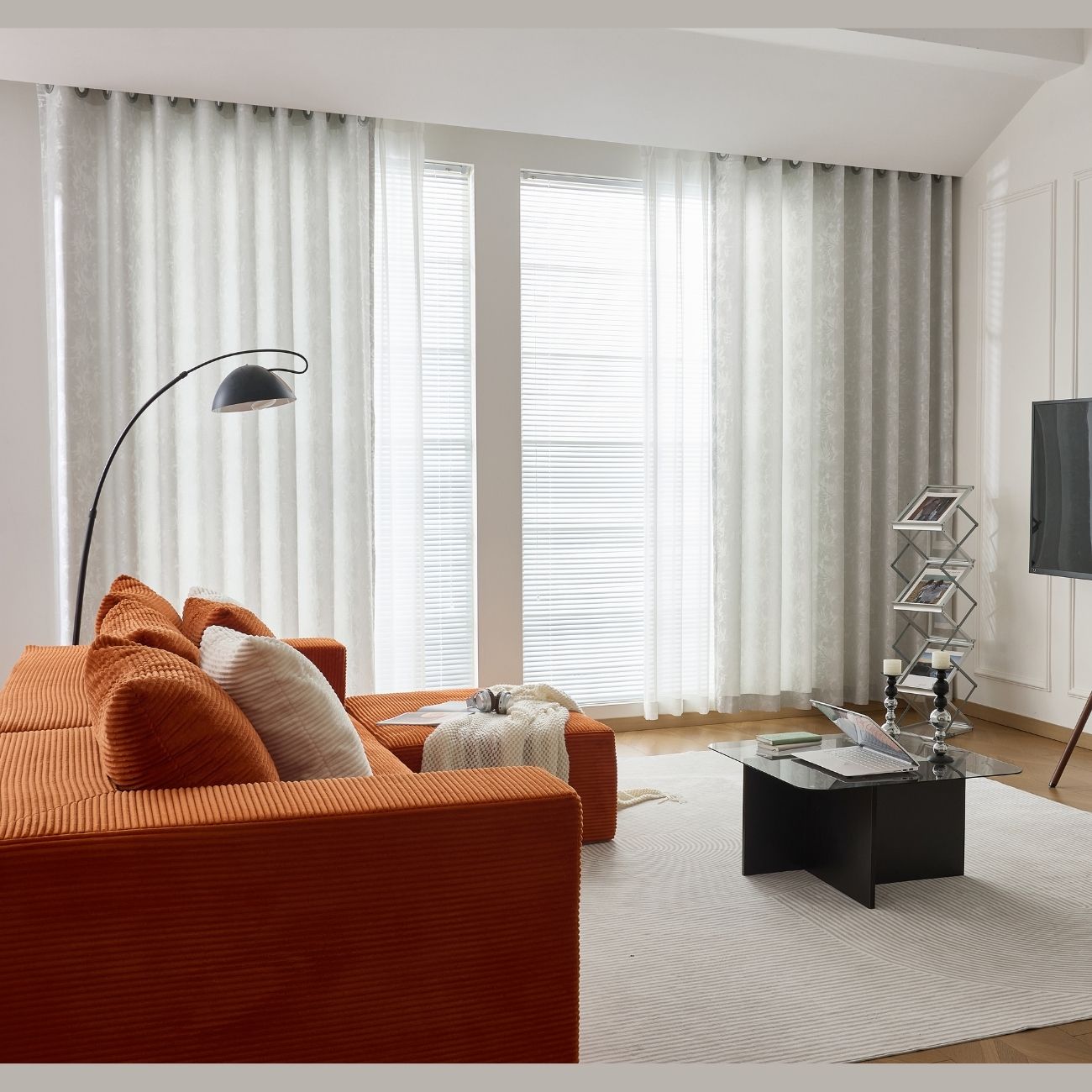 ABC HOME Curtains: 2 Panels Sheer Color Chiffon Tulle Light Window Textile Curtains Drapes for