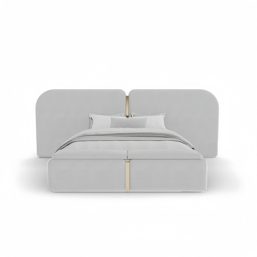 ABC Home Bed Frame Modern Velvet King Queen Size for bedroom Without Mattress