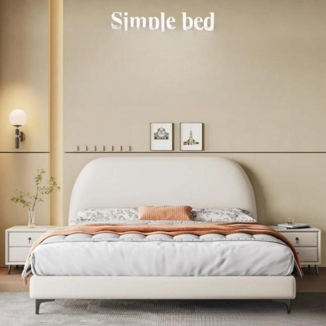 ABC Home Light Luxury Modern  Leather Wrap Bed Frame for Bedroom Without Mattress