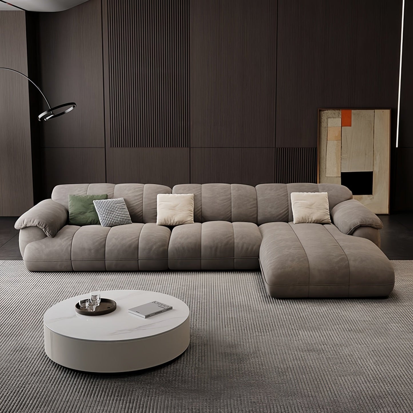 ABC HOME Wood Beige Sectional Sofa Collection