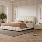 Load image into Gallery viewer, ABC Home Light Luxury Fleece Fabric Wrap Bed Frame for Bedroom Without Mattress
