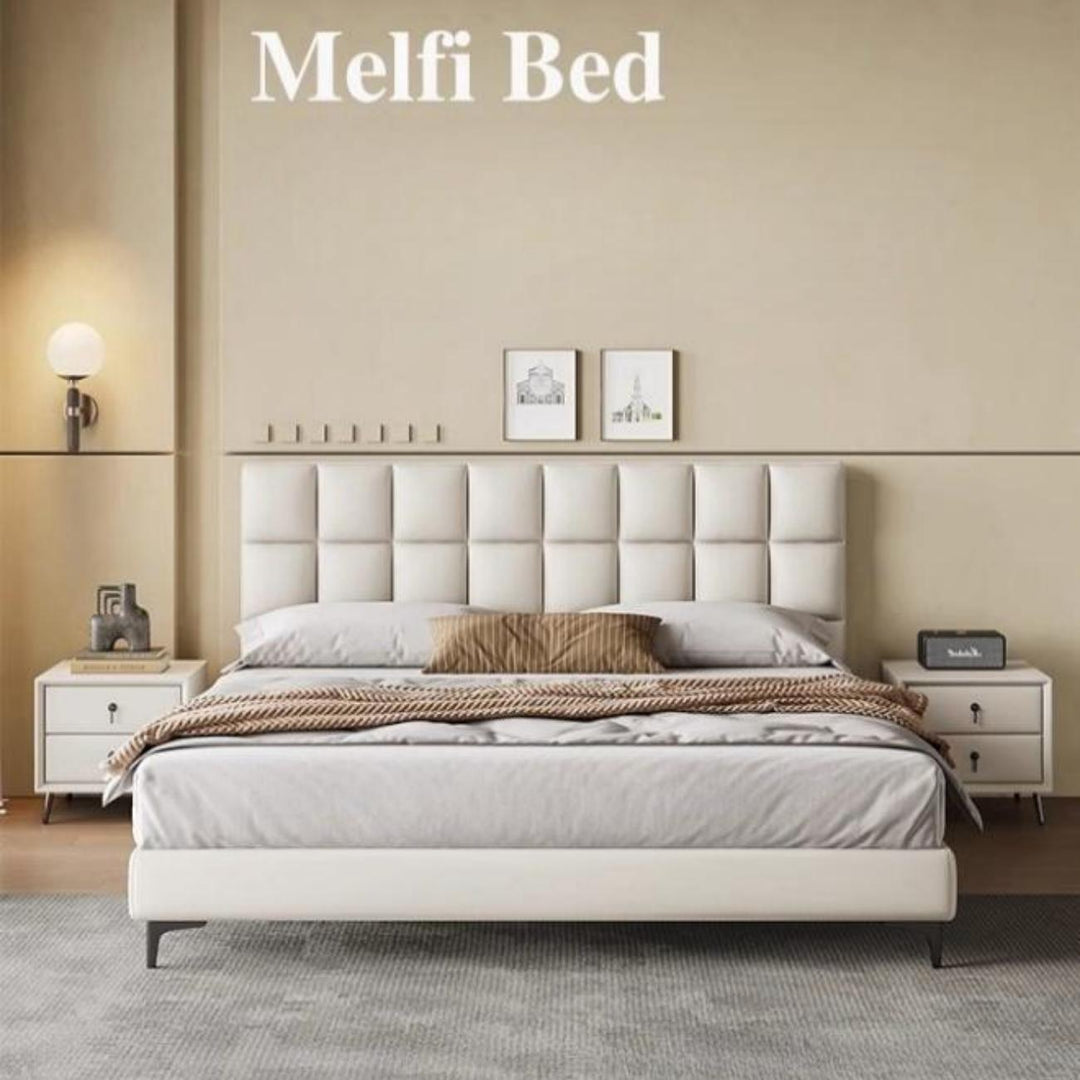 ABC Home Light Luxury Modern  Leather Wrap Bed Frame for Bedroom Without Mattress