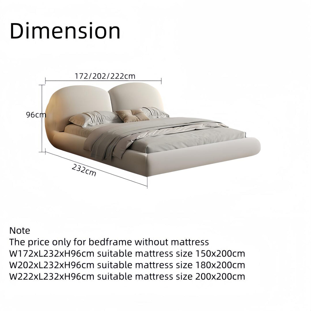 ABC Home Bed Frame Modern Velvet King Queen Size for bedroom Without Mattress