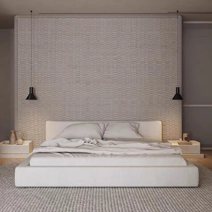 ABC HOME Linen Wood Natural Bed | Contemporary Style