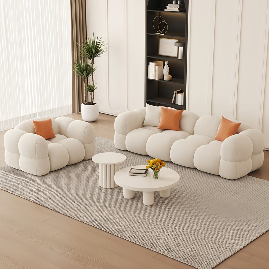 ABC Home Light Luxury Fabric Cloud Shaped Sofa set for Livingroom